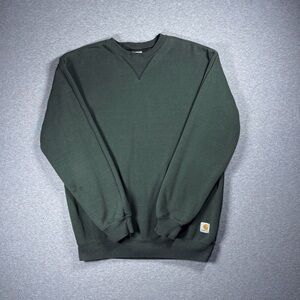 Vintage Carhartt Crewneck Sweatshirt Mens M Green Workwear Pullover Logo